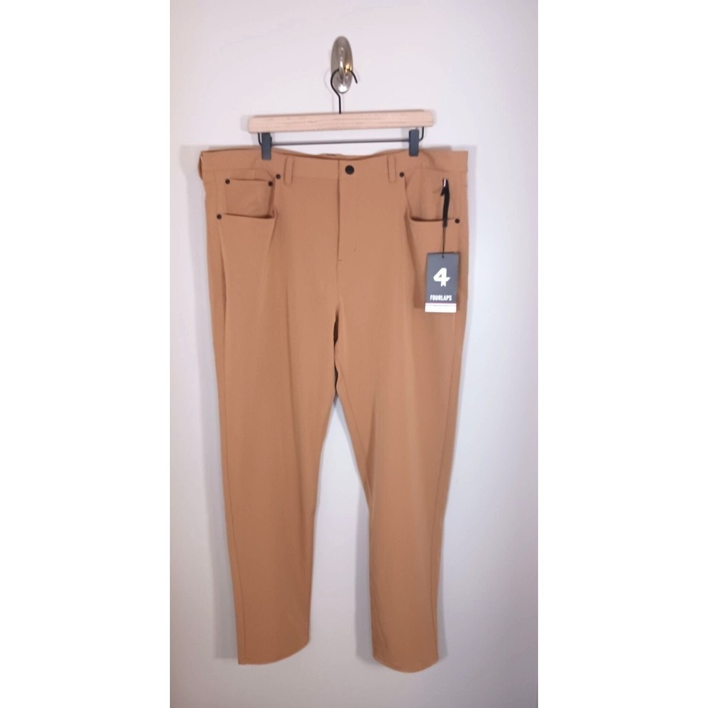 Fourlaps Traverse Golf Pants Mens 40x32 Khaki Performance Stretch Athletic NWT